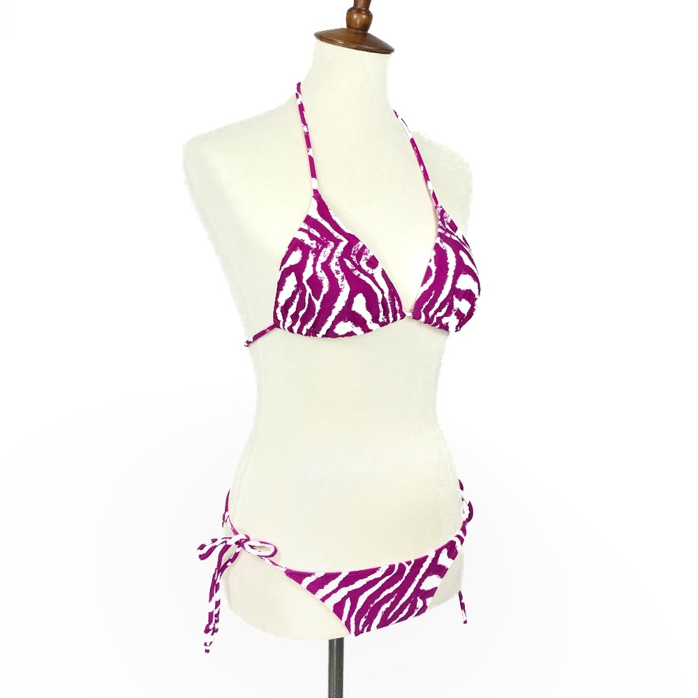 Ingear Purple And White Zebra Print String Bikini - image 3